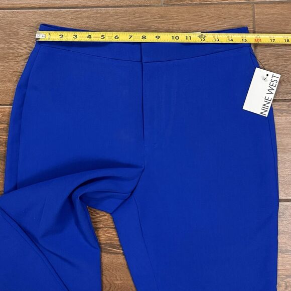 Ladies Nine West Cobalt Blue Pants High Rise Kick Flare Leg Pants Size 8 - Picture 3 of 8
